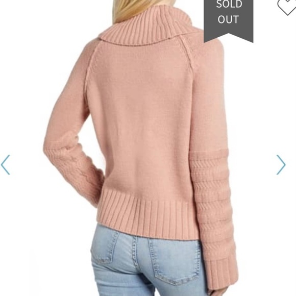 Caslon Blush Coral Cowl Turtleneck Sweater Textured Ribbed Knit Women Small - Picture 2 of 9